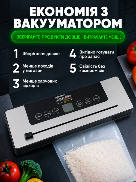 Економія продуктів з вакууматором Zepline
